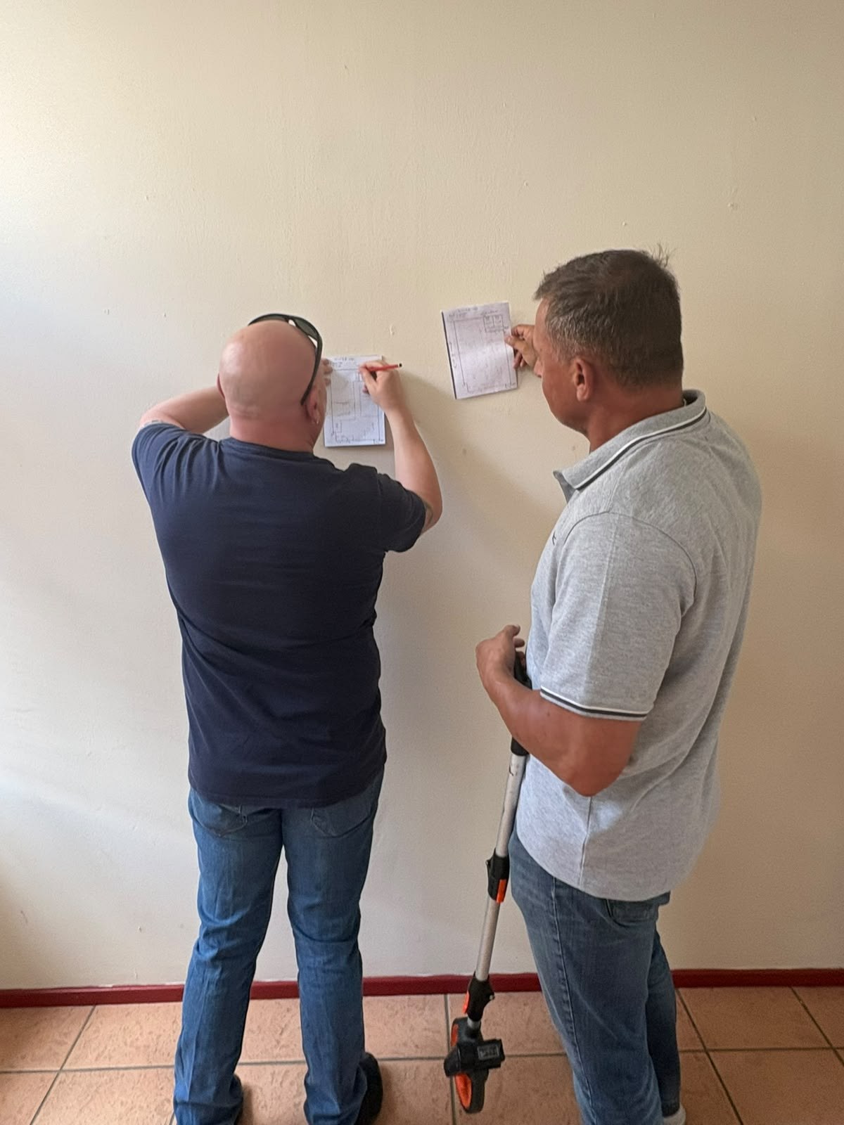 Dr Pieter Marais planning the layout of the new consulting rooms at Visiomed Office Park